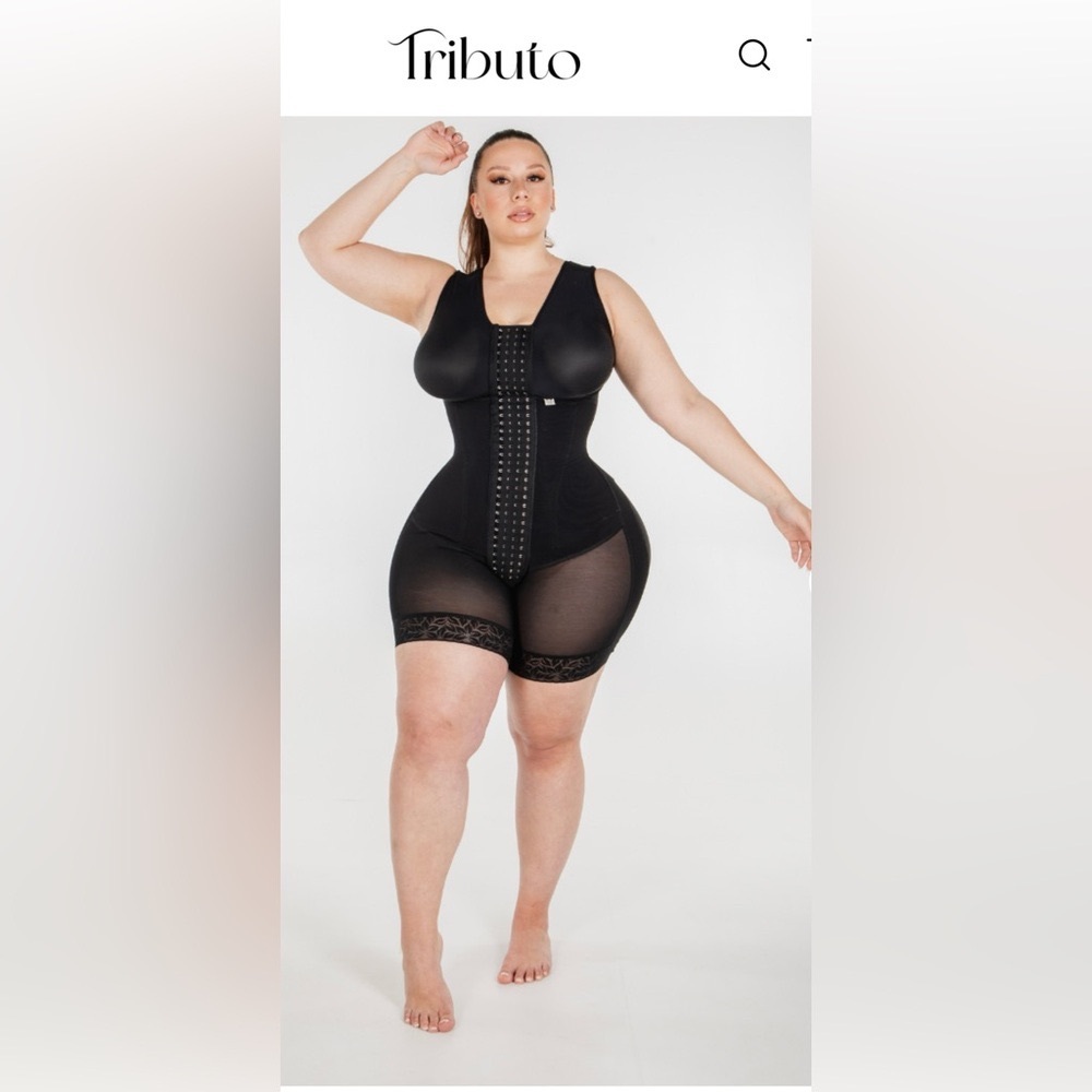 Tributo Faja Extra High Compression - Black 1/2 Thigh Butt- Lift CUP DD - M/S/XL